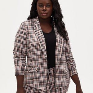 Torrid Plaid Double-Knit Stretch Blazer Sz 2 / 2X
